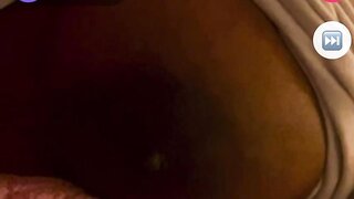 Ebony girl pulls out her nice tits for me on monkey app