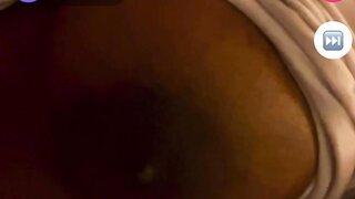 Ebony girl pulls out her nice tits for me on monkey app