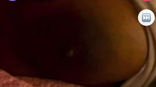 Ebony girl pulls out her nice tits for me on monkey app