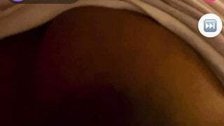 Ebony girl pulls out her nice tits for me on monkey app
