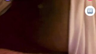 Ebony girl pulls out her nice tits for me on monkey app