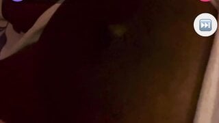 Ebony girl pulls out her nice tits for me on monkey app