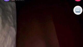 Ebony girl shows her tits and sticks out tongue on monkey app