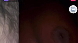 Ebony girl shows her tits and sticks out tongue on monkey app
