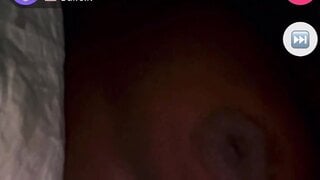 Ebony girl shows her tits and sticks out tongue on monkey app