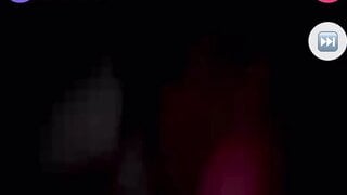 Black girl flashes tits and sticks out tongue for cum on monkey app