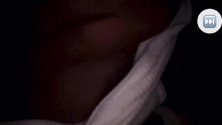 Black girl flashes tits and sticks out tongue for cum on monkey app