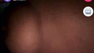 Ebony flashes me her tits on monkey app