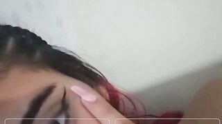 Brazilian teen shows boobs and masturbates for me