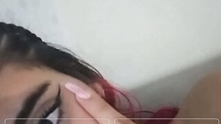 Brazilian teen shows boobs and masturbates for me
