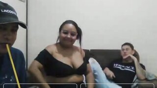 Guy takes his girlfriends boob out on ome.tv