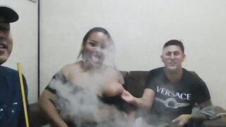 Guy takes his girlfriends boob out on ome.tv