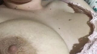 Laggy ome.tv slut takes her boob out for me