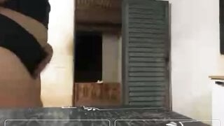 Brazilian shows off her ass and shows a boob on ome.tv