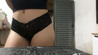 Brazilian shows off her ass and shows a boob on ome.tv
