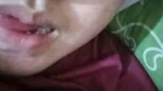 Indonesian BBW takes her tits out