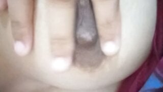 Indonesian BBW takes her tits out