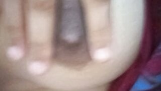 Indonesian BBW takes her tits out