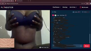 Dusky Indian married woman playing on flingster
