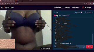 Dusky Indian married woman playing on flingster