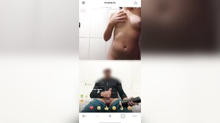 naughty girl from ometv shows off for me and gets cumshot