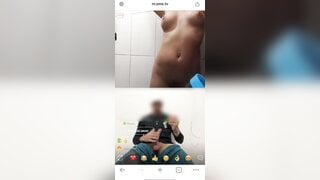 naughty girl from ometv shows off for me and gets cumshot