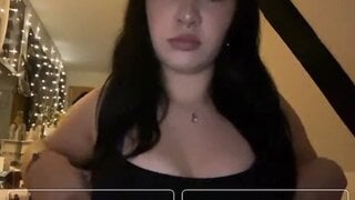 Hot OmeTV German girl takes her boobs out