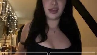 Hot OmeTV German girl takes her boobs out