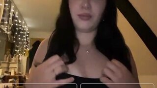 Hot OmeTV German girl takes her boobs out
