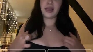 Hot OmeTV German girl takes her boobs out