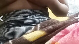 Indian babe Playing with boobs