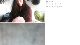Omegle girl plays innocent but likes it rough
