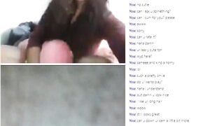 Omegle girl plays innocent but likes it rough