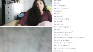 Omegle girl plays innocent but likes it rough