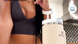Ebony monkey.app girl takes a boob out for me