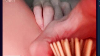 Russian teen show pussy and cum