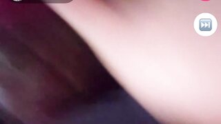 Ebony teen flashes great tits on monkey.app