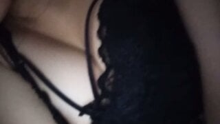 Indonesian in lingerie shows a boob on ome.tv