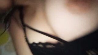 Indonesian in lingerie shows a boob on ome.tv
