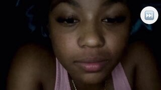Pretty ebony flashes boobs on monkey.app