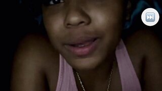 Pretty ebony flashes boobs on monkey.app
