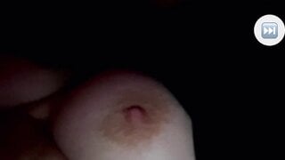 White girl plays with boobs on monkey.app