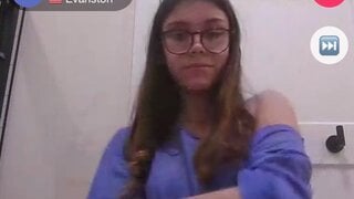 White girl flashes small boobs on monkey.app