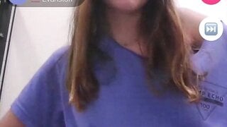 White girl flashes small boobs on monkey.app