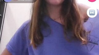 White girl flashes small boobs on monkey.app