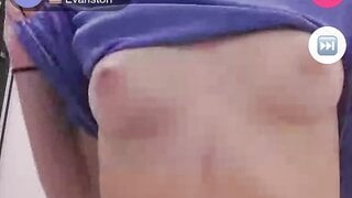 White girl flashes small boobs on monkey.app