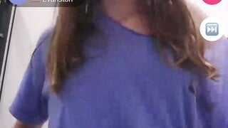White girl flashes small boobs on monkey.app