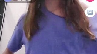 White girl flashes small boobs on monkey.app