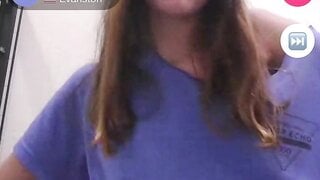 White girl flashes small boobs on monkey.app