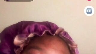 Ebony teen shows boobs and panties on monkey app